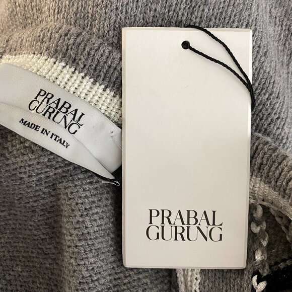Prabal Gurung Grid Stitch Cardigan Sweater Wool Nylon NWT Women's Small - Picture 6 of 8